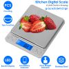 Digital Kitchen Scale 3000gx0.1g Jewelry Coin Gram Pocket Scale Stainless Steel LCD Display Food Gram Scale w/ Dual Trays PCS Counting Tare Function