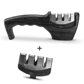 Sharpening Kitchen Tool Diamond Tungsten Steel Sharpening Stone (Color: Charcoal black set)