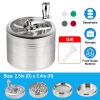 Herb Spice Tobacco Grinder 2.5-inch 4-Piece Zinc Alloy Hand Crank Crusher Kitchen Mill with Pollen Scraper