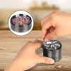 Herb Spice Tobacco Grinder 2.5-inch 4-Piece Zinc Alloy Hand Crank Crusher Kitchen Mill with Pollen Scraper
