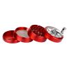 Herb Spice Tobacco Grinder 2.5-inch 4-Piece Zinc Alloy Hand Crank Crusher Kitchen Mill with Pollen Scraper
