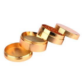 Magnetic Herb Spice Tobacco Grinder 2-inch 4-Piece Zinc Alloy Crusher Kitchen Mill with Pollen Scraper (Option: StainlessHerbGrinderCopper)