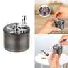 Herb Spice Tobacco Grinder 2.5-inch 4-Piece Zinc Alloy Hand Crank Crusher Kitchen Mill with Pollen Scraper