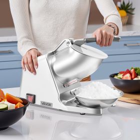Commercial Ice Crusher 286LBS/H Electric Snow Cone Maker Shaved Ice Silver (Option: Silver)