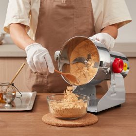 1000g Commercial Spice Grinder Electric Grain Mill Grinder High Speed (Option: Silver)