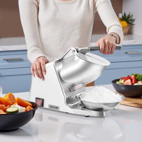 Commercial Ice Crusher 143LBS/H Electric Snow Cone Maker Shaved Ice Silver (Option: Silver)