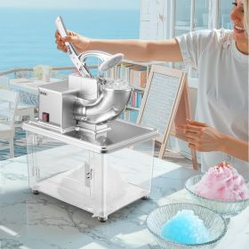 Commercial Ice Crusher 661LBS/H Electric Snow Cone Maker Shaved Ice Silver (Option: Silver)