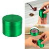 Magnetic Herb Spice Tobacco Grinder 2-inch 4-Piece Zinc Alloy Crusher Kitchen Mill with Pollen Scraper