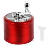 Herb Spice Tobacco Grinder 2.5-inch 4-Piece Zinc Alloy Hand Crank Crusher Kitchen Mill with Pollen Scraper