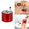 Herb Spice Tobacco Grinder 2.5-inch 4-Piece Zinc Alloy Hand Crank Crusher Kitchen Mill with Pollen Scraper