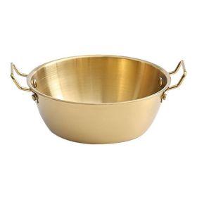 Double Ear Soup Bowl Snack Bowl for Household or Commerial (Color: Gold, Type: 14cm)