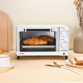 4 Slice Countertop Toaster Oven with 3 Settings, includes Baking Rack and Pan, New (Color: Arctic White)