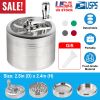 Herb Spice Tobacco Grinder 2.5-inch 4-Piece Zinc Alloy Hand Crank Crusher Kitchen Mill with Pollen Scraper