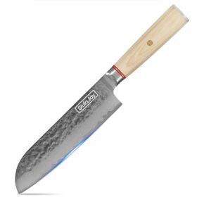 Qulajoy Nakiri Knife 6.9 Inch, Professional Vegetable Knife Japanese Kitchen Knives 67-Layers Damascus Chef Knife, Cooking Knife For Home Outdoor (Option: Santoku knife)