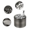 Herb Spice Tobacco Grinder 2.5-inch 4-Piece Zinc Alloy Hand Crank Crusher Kitchen Mill with Pollen Scraper