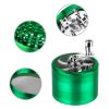 Herb Spice Tobacco Grinder 2.5-inch 4-Piece Zinc Alloy Hand Crank Crusher Kitchen Mill with Pollen Scraper